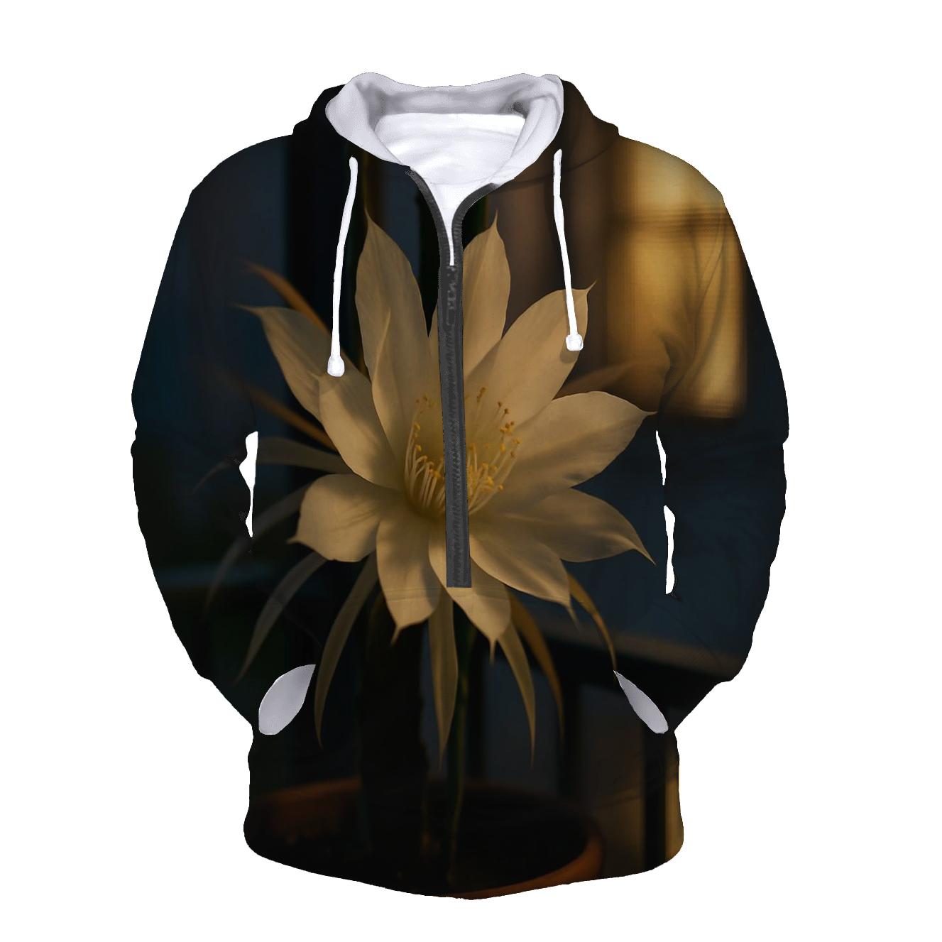 Night Blooming Cereus Against A Window Screen designer hoodies