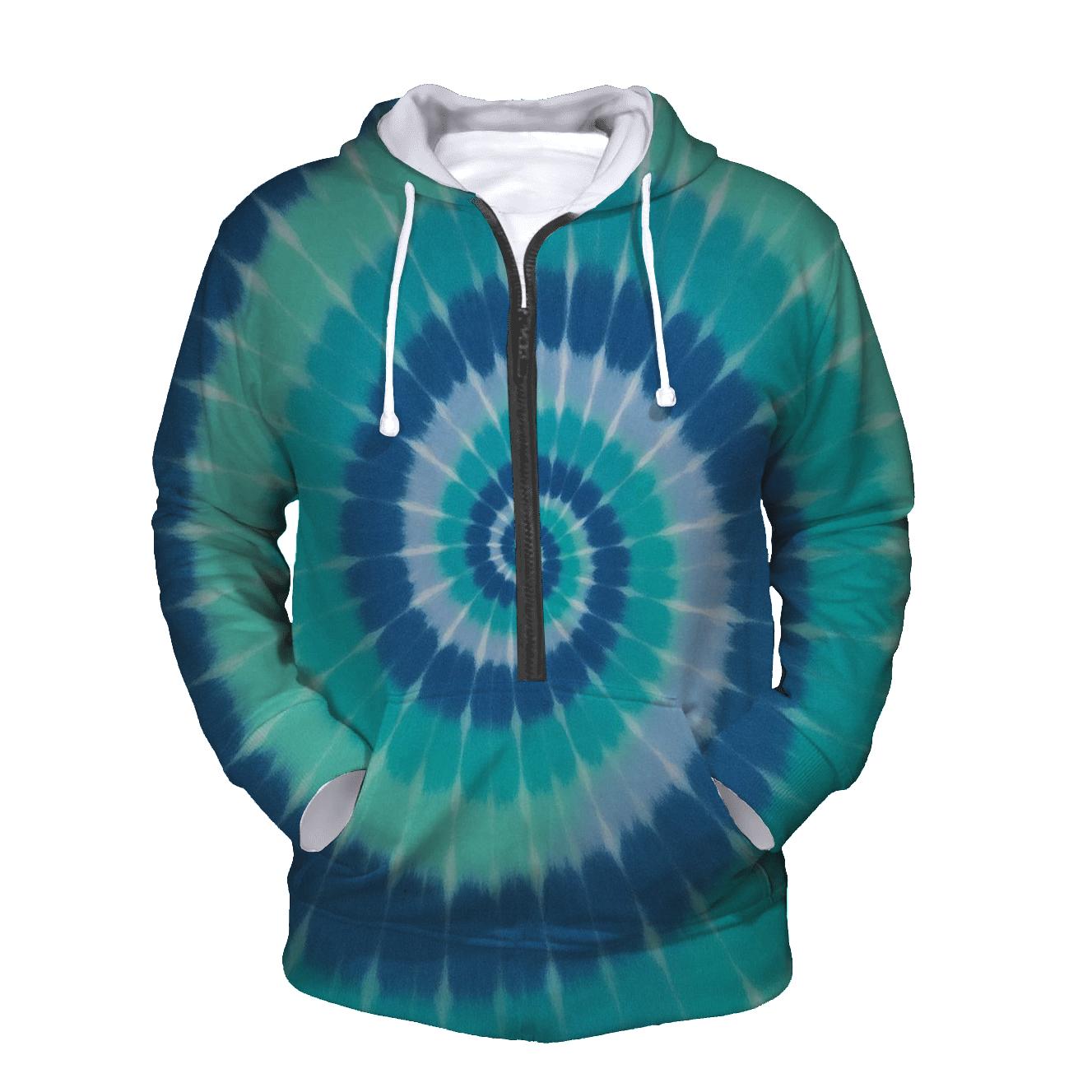 Aurora Spiral Overdye Whirlpool graphic hoodies