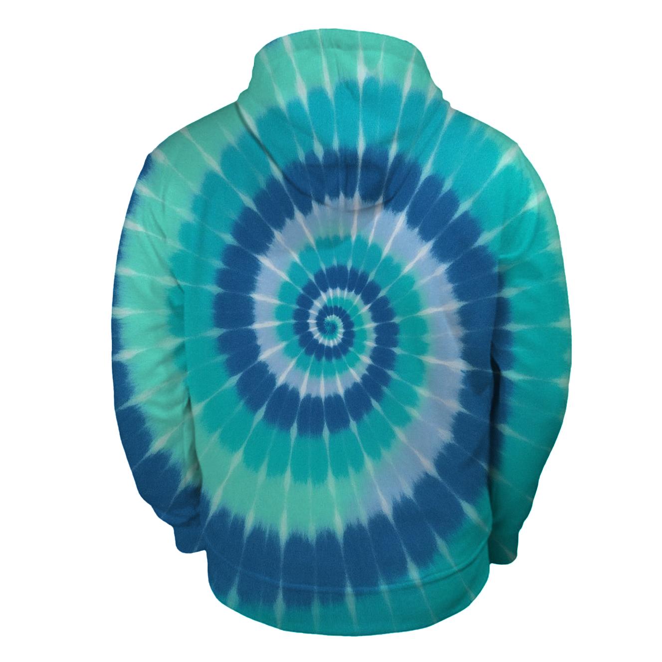 Aurora Spiral Overdye Whirlpool graphic hoodies