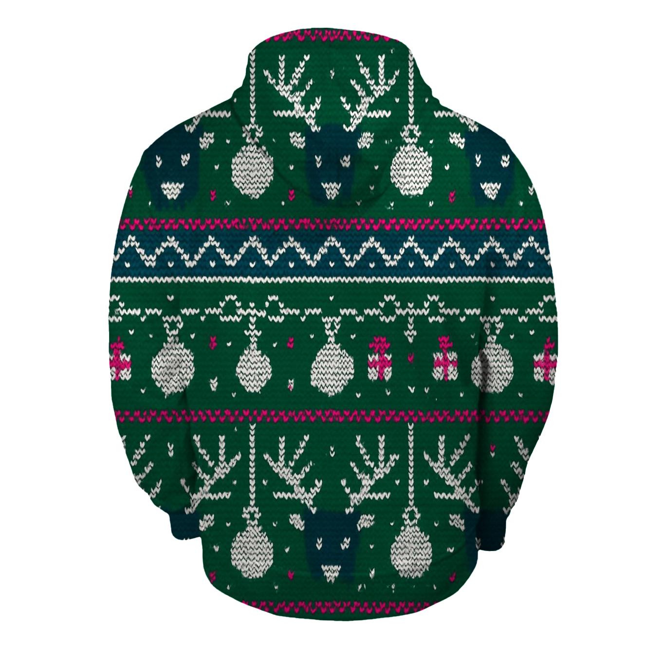 Reindeer Ornament Circuit Rows Design hoodie designs
