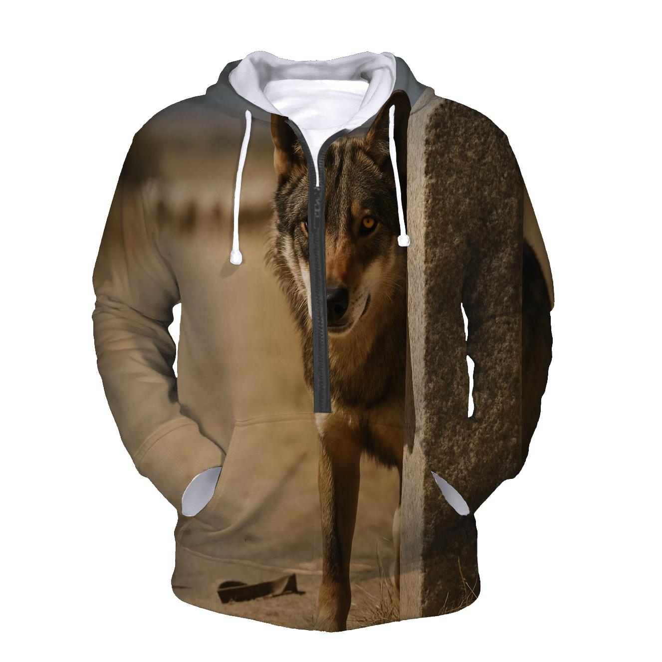 Iberian Wolf Along The Transhumance Way heavyweight hoodies