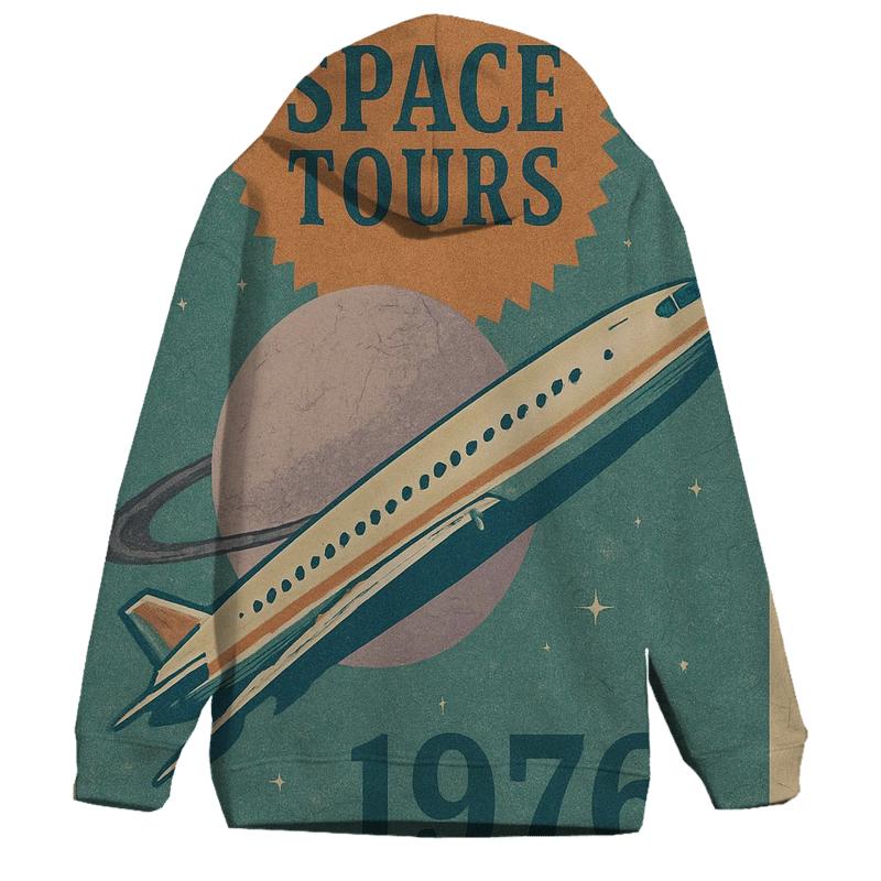 Faded Space Tourism Travel Poster premium hoodies