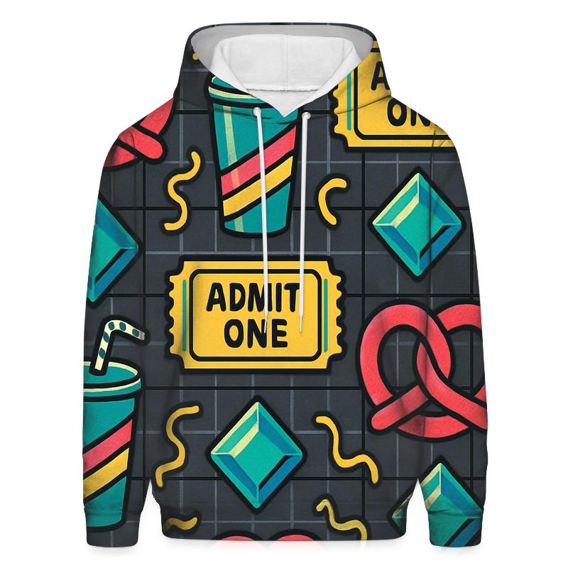 Mall Food Court Neon Pattern zip-up hoodies