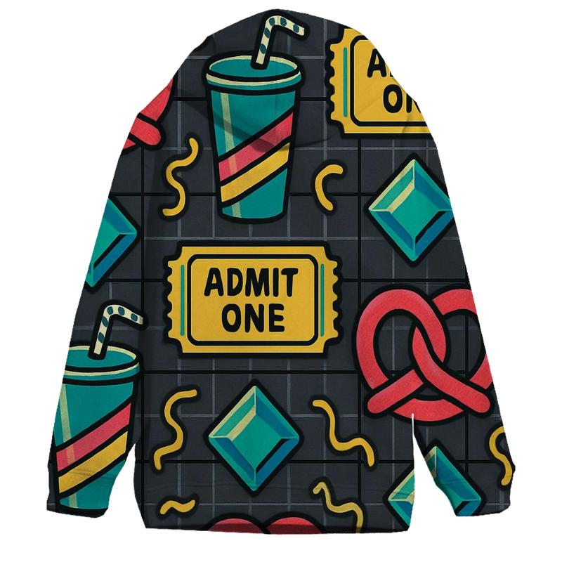 Mall Food Court Neon Pattern zip-up hoodies