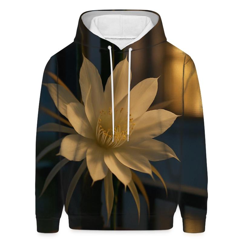 Night Blooming Cereus Against A Window Screen lightweight hoodies