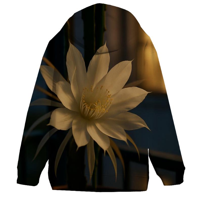 Night Blooming Cereus Against A Window Screen lightweight hoodies