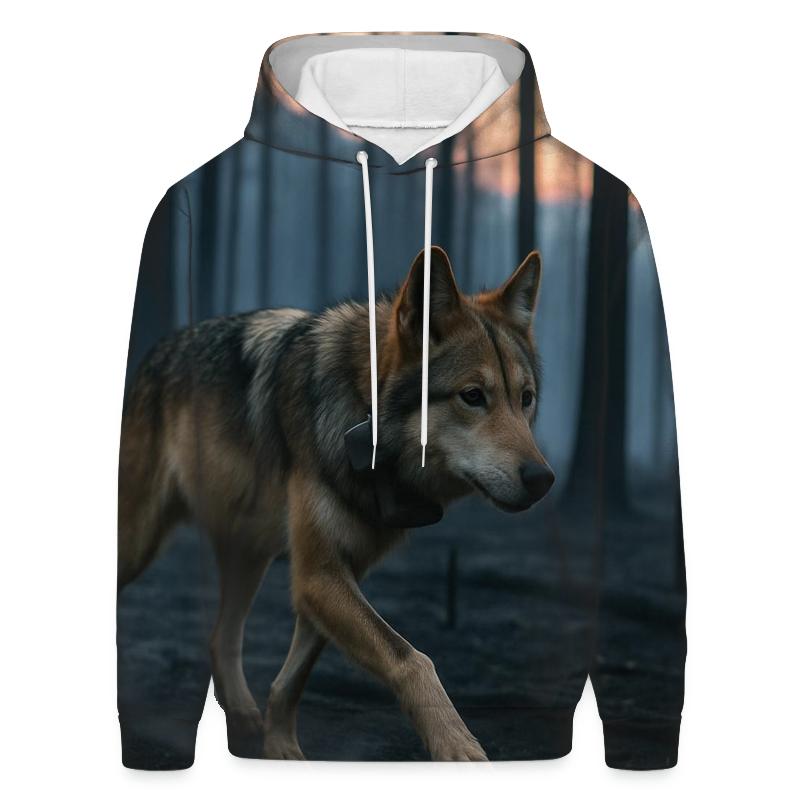 Mexican Wolf Through The Burn Scar embroidered hoodies