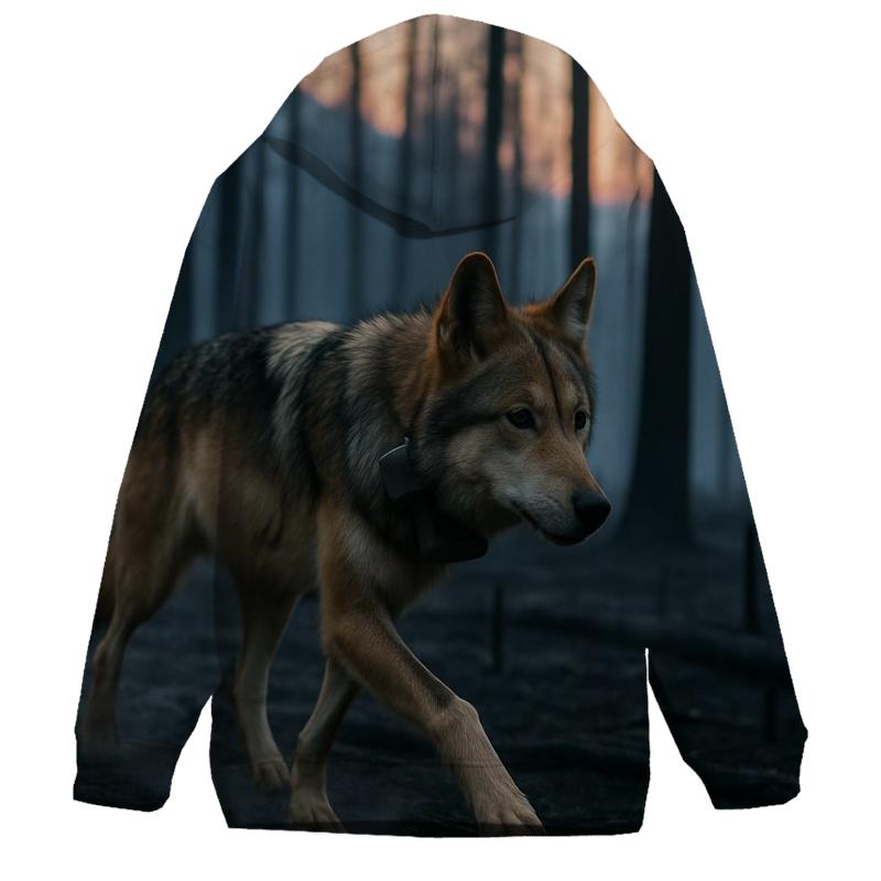 Mexican Wolf Through The Burn Scar embroidered hoodies