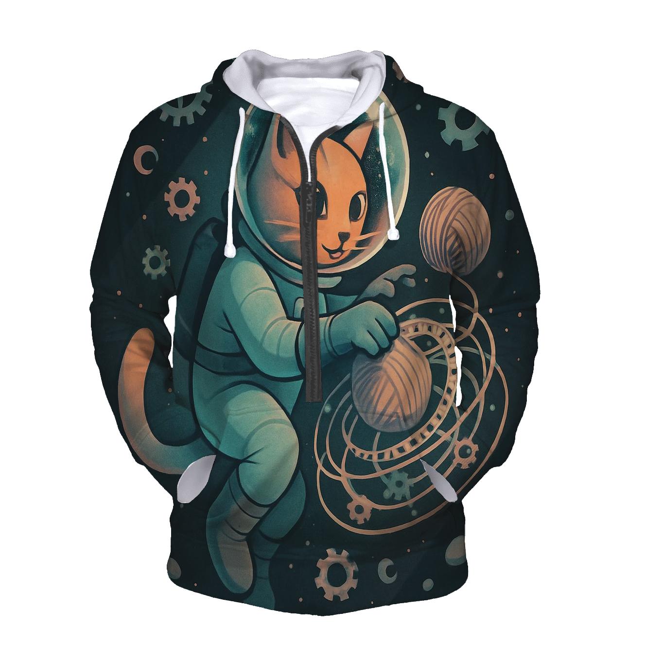 Clockwork Yarn Astronaut Cat custom hoodies