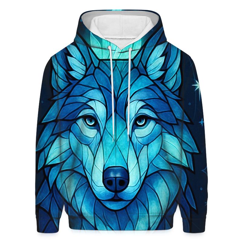 Aurora Glass Guardian Wolf graphic hoodies