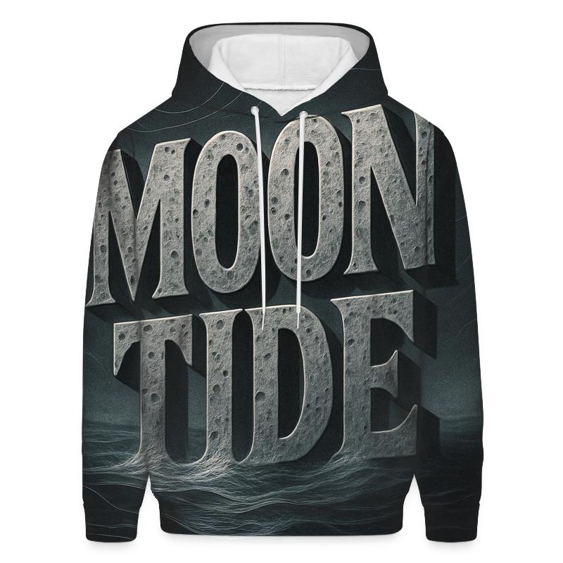 Lunar Tide Typography Poster premium hoodies
