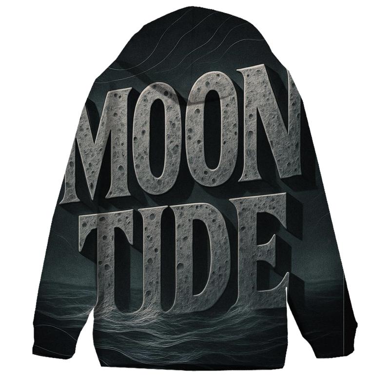 Lunar Tide Typography Poster premium hoodies