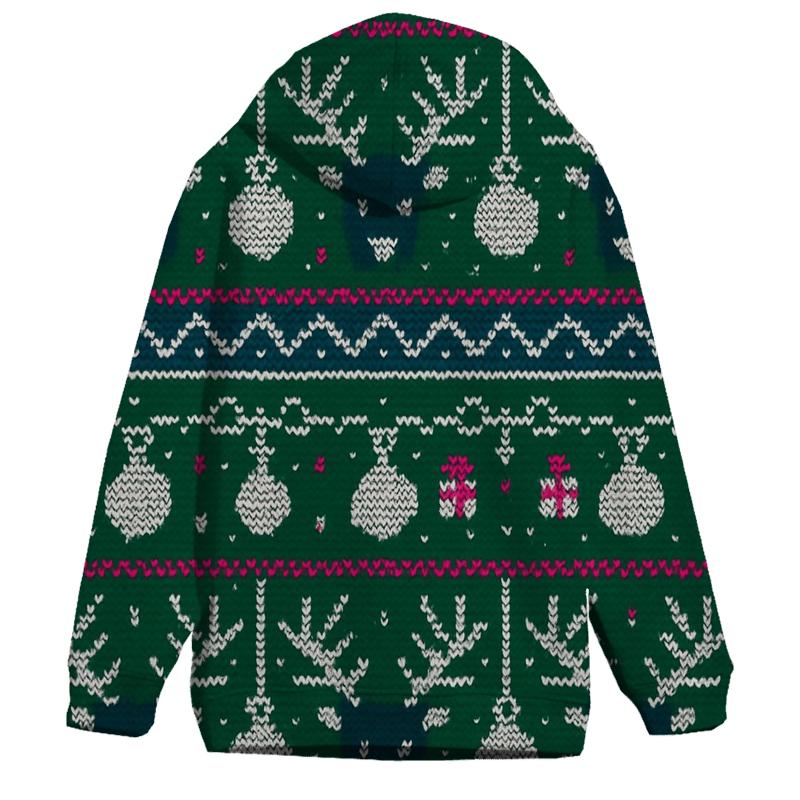 Reindeer Ornament Circuit Rows Design graphic hoodies