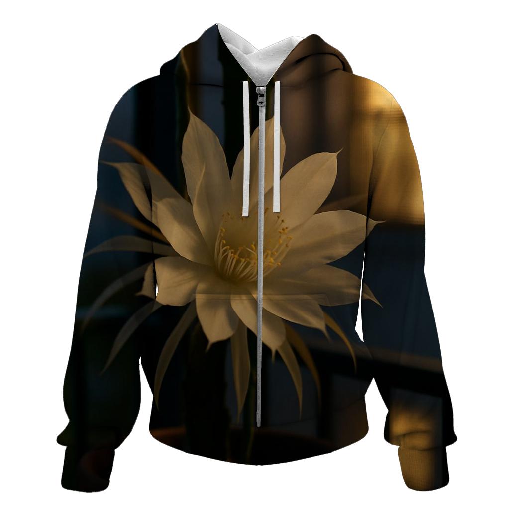 Night Blooming Cereus Against A Window Screen hoodie trends
