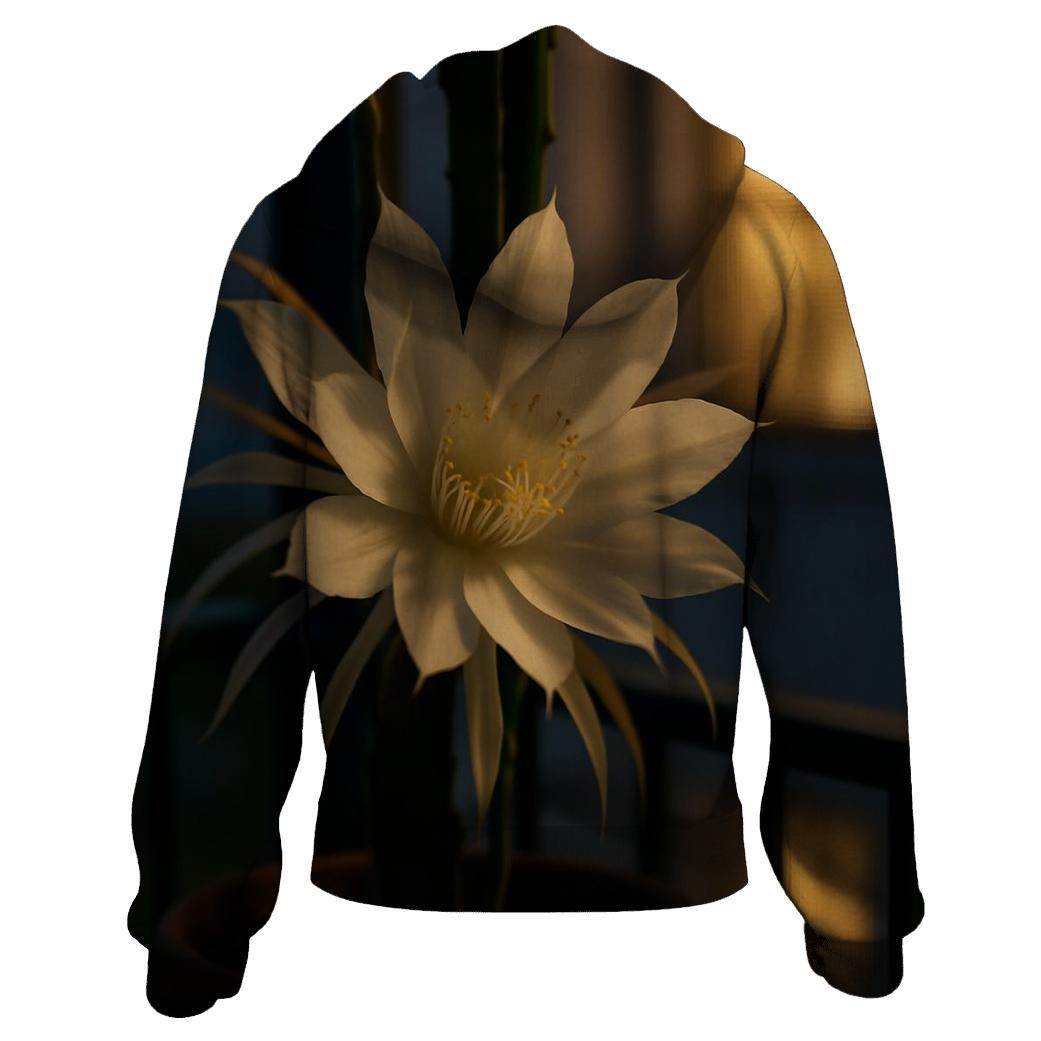 Night Blooming Cereus Against A Window Screen hoodie trends