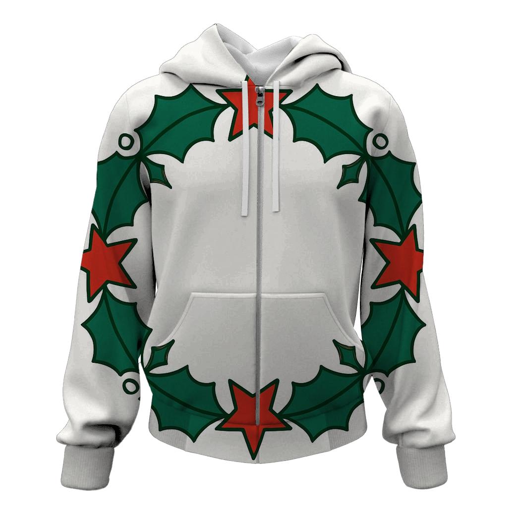 Holly Star Lattice Wreath embroidered hoodies