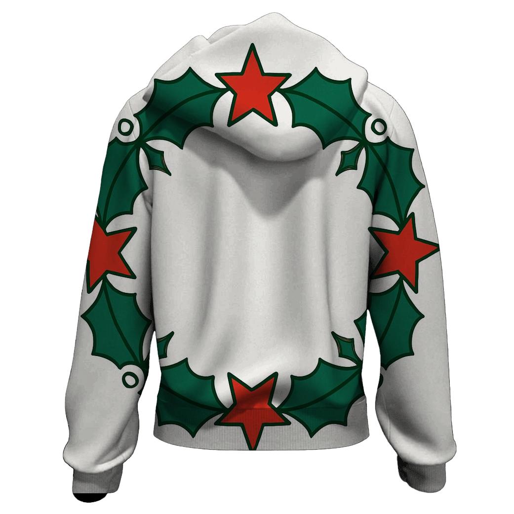 Holly Star Lattice Wreath embroidered hoodies