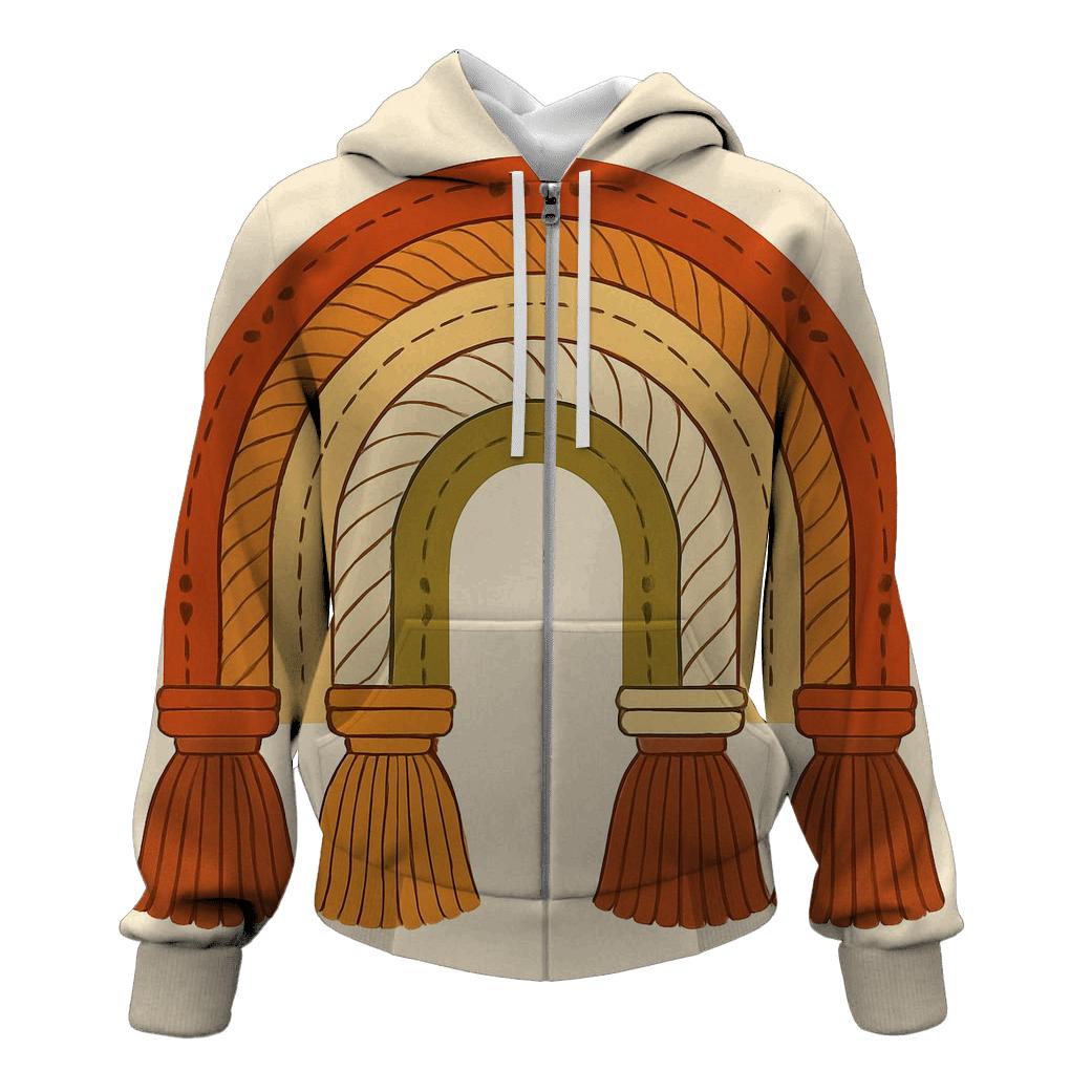 Bohemian Macrame Rainbow Arch embroidered hoodies