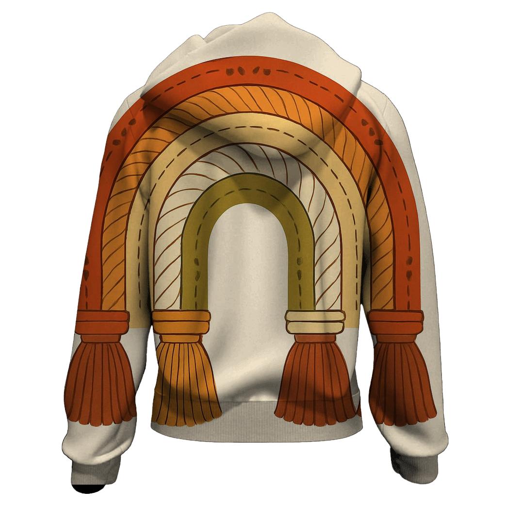 Bohemian Macrame Rainbow Arch embroidered hoodies