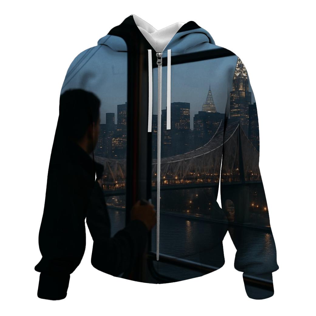 Blue Hour Tram Window Over The Queensboro Bridge hoodie styles