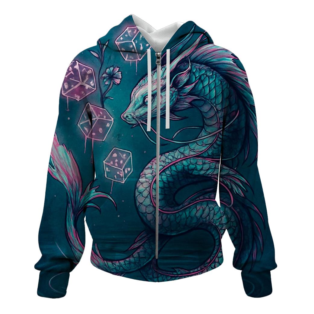 Dice Bloom Oracle zip-up hoodies