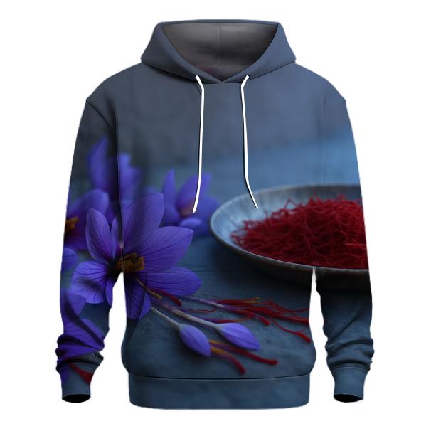 Saffron Crocus Threads On A Copper Tray embroidered hoodies