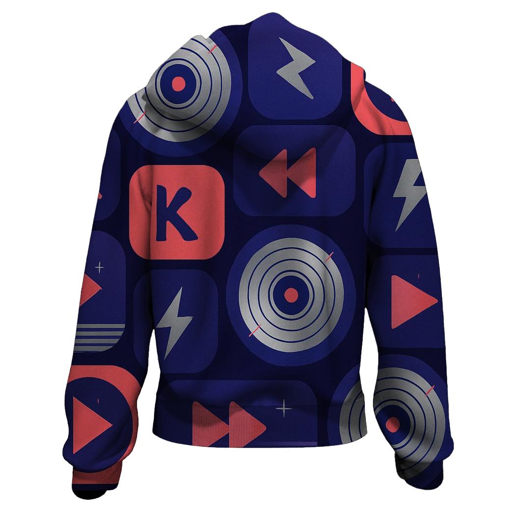 Laser Disc Orbit Badges zip-up hoodies