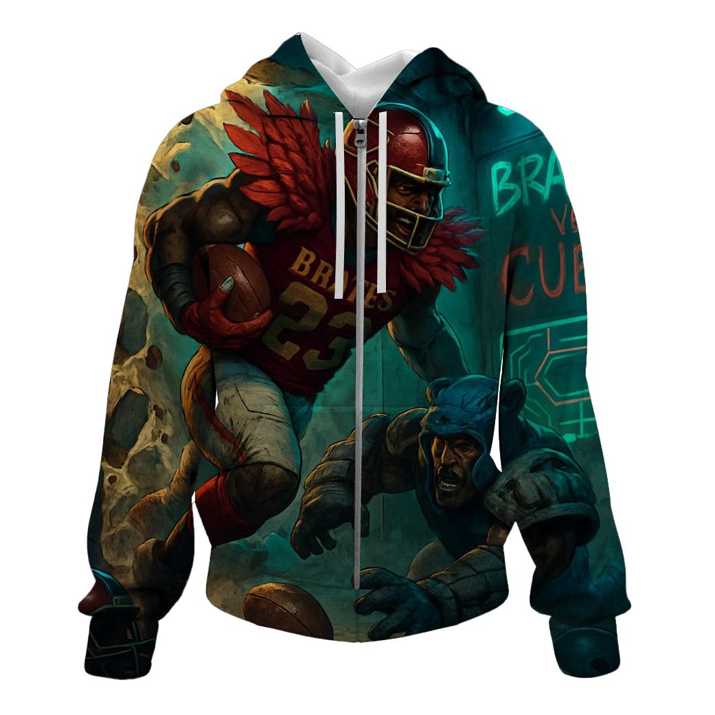 Underground Tunnel Scramble Braves Versus Cubs embroidered hoodies