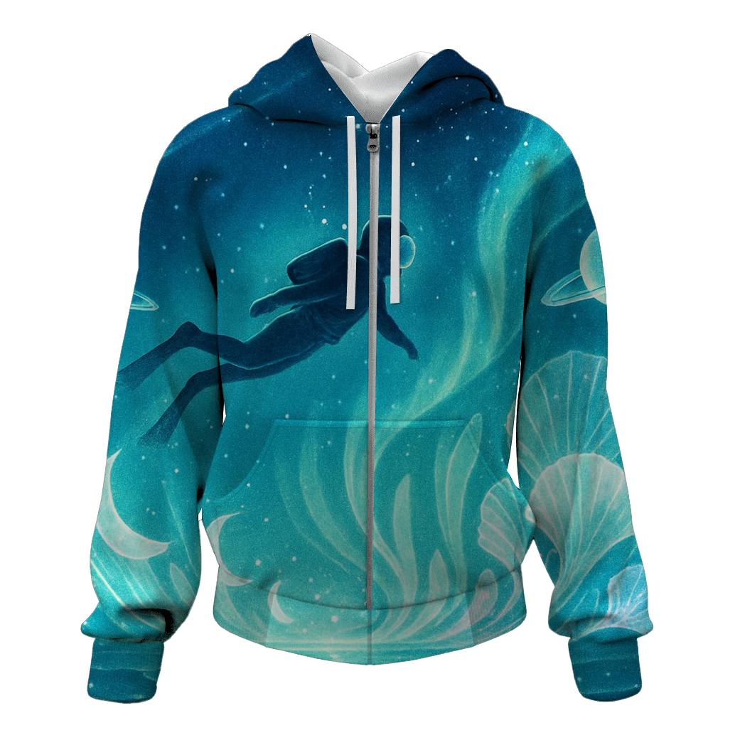 Aurora Reef Of The Frozen Exoplanet premium hoodies