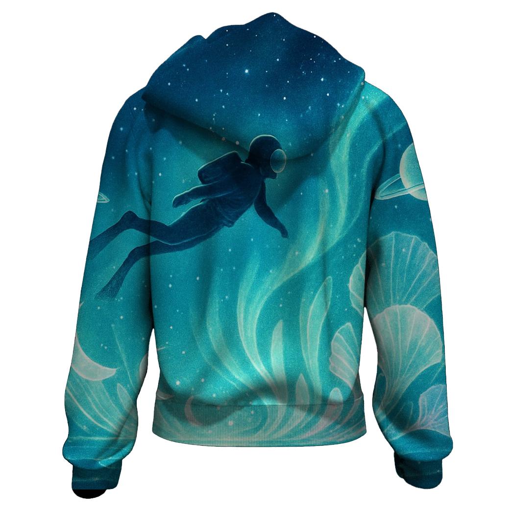 Aurora Reef Of The Frozen Exoplanet premium hoodies