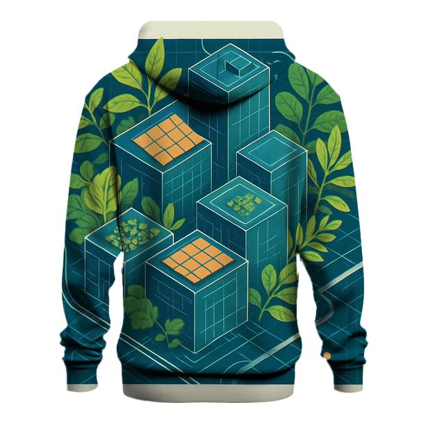 Solar Punk City Blueprint Garden hoodie trends