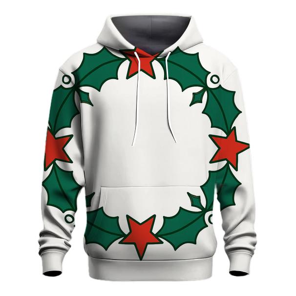 Holly Star Lattice Wreath heavyweight hoodies