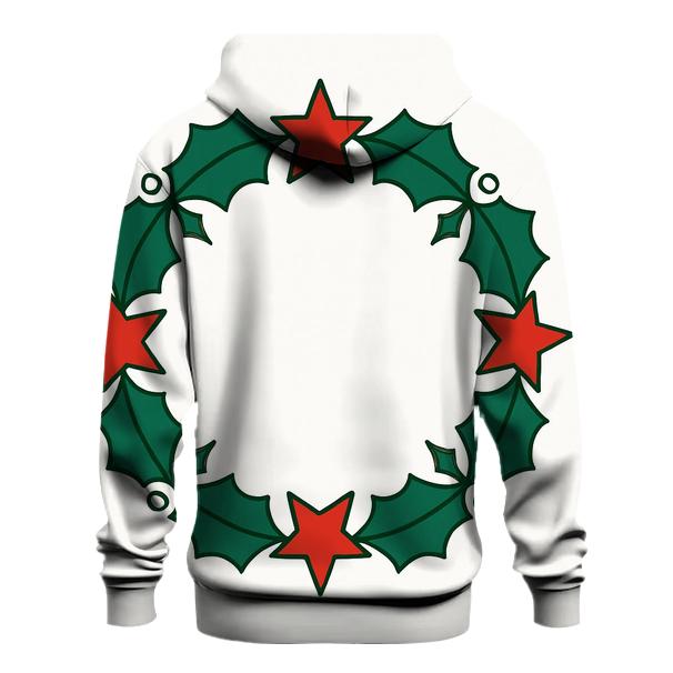 Holly Star Lattice Wreath heavyweight hoodies