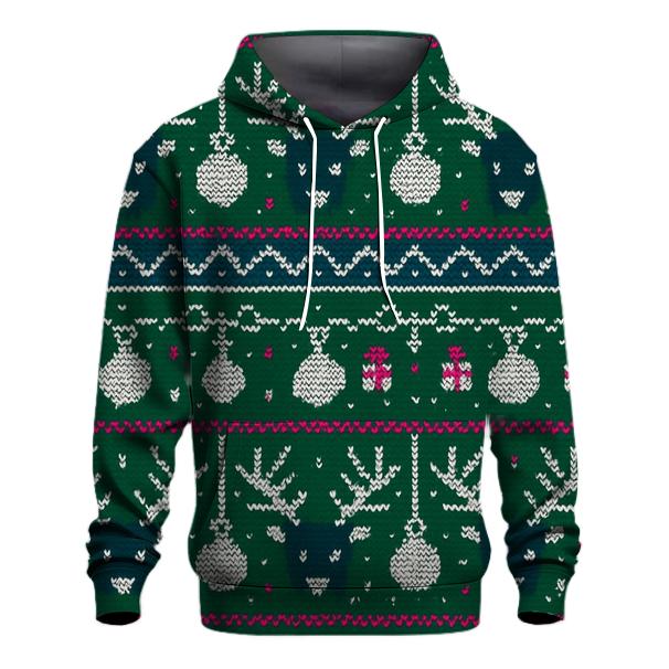 Reindeer Ornament Circuit Rows Design graphic hoodies