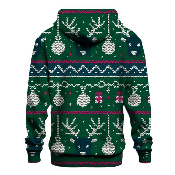 Reindeer Ornament Circuit Rows Design graphic hoodies