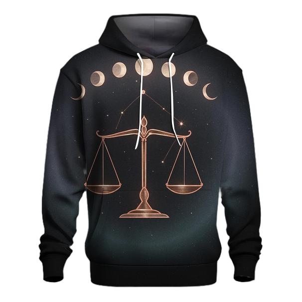 Libra Moon Phase Scales Constellation Emblem hoodies fashion