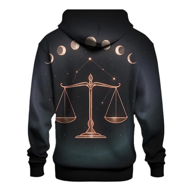Libra Moon Phase Scales Constellation Emblem hoodies fashion
