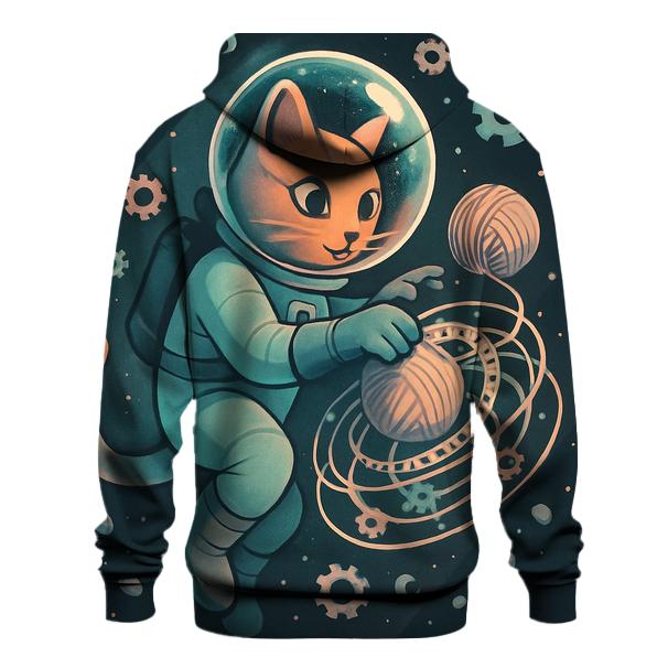 Clockwork Yarn Astronaut Cat printed hoodies