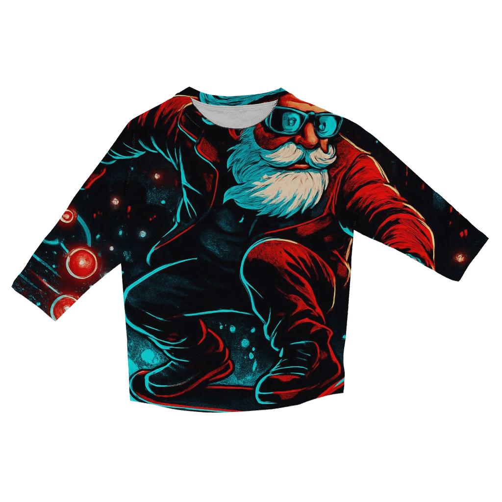 Neon Snowstorm Santa Street Rider custom 3/4 sleeve shirts