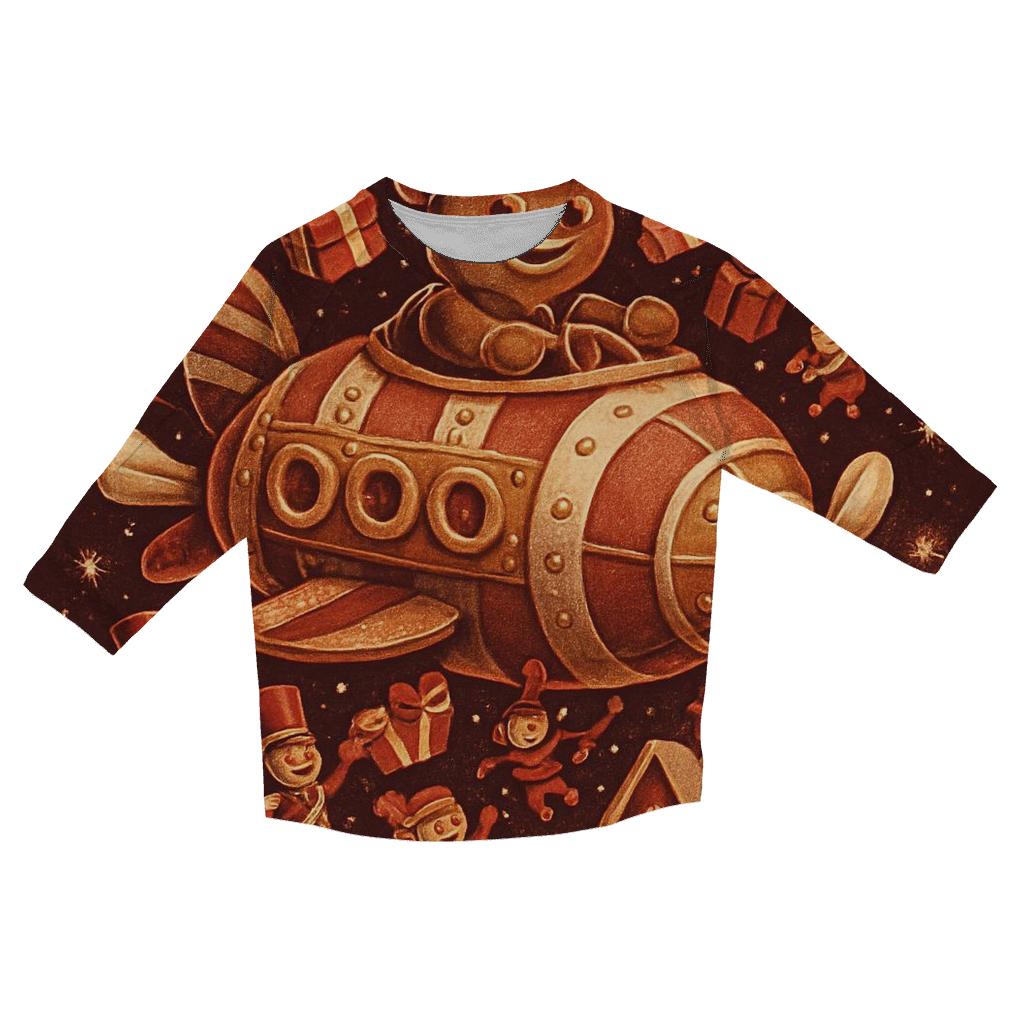Gingerbread Airship Toy Parade custom 3/4 sleeve shirts