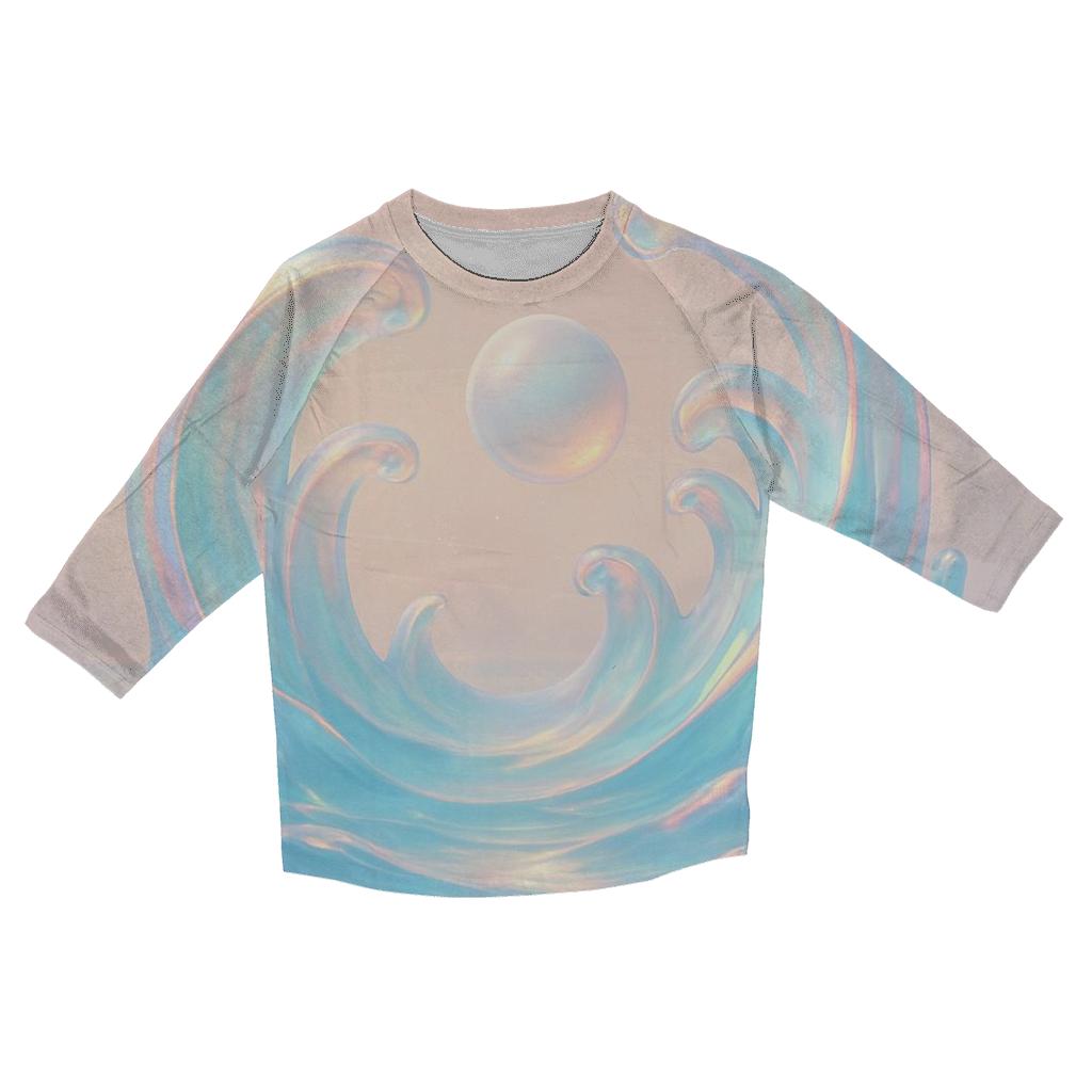 Prismatic Tide Cathedral printed three quarter sleeve shirts
