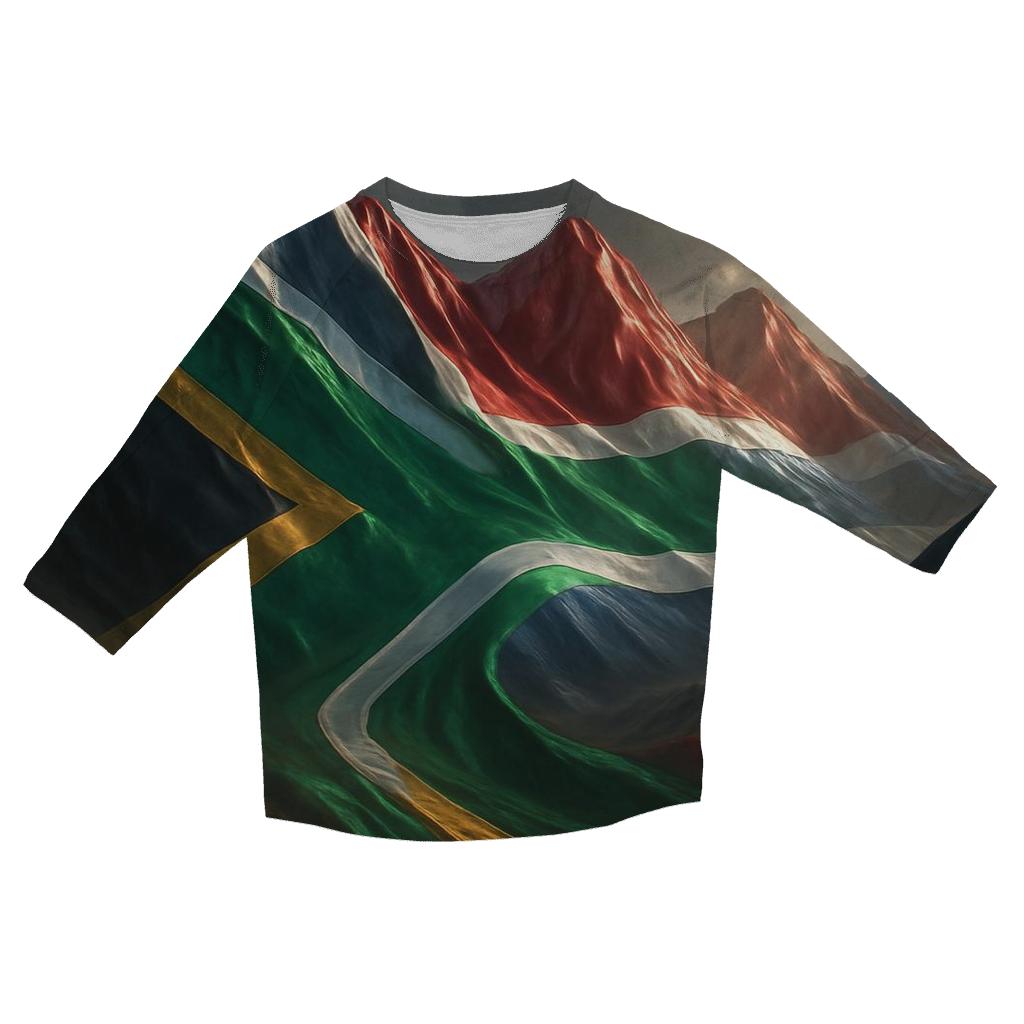 Metallic Horizon Flag South Africa cotton quarter sleeve shirts