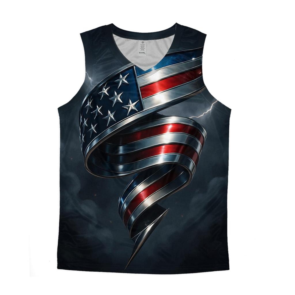 Chrome Thunder Stars And Stripes casual summer tank tops