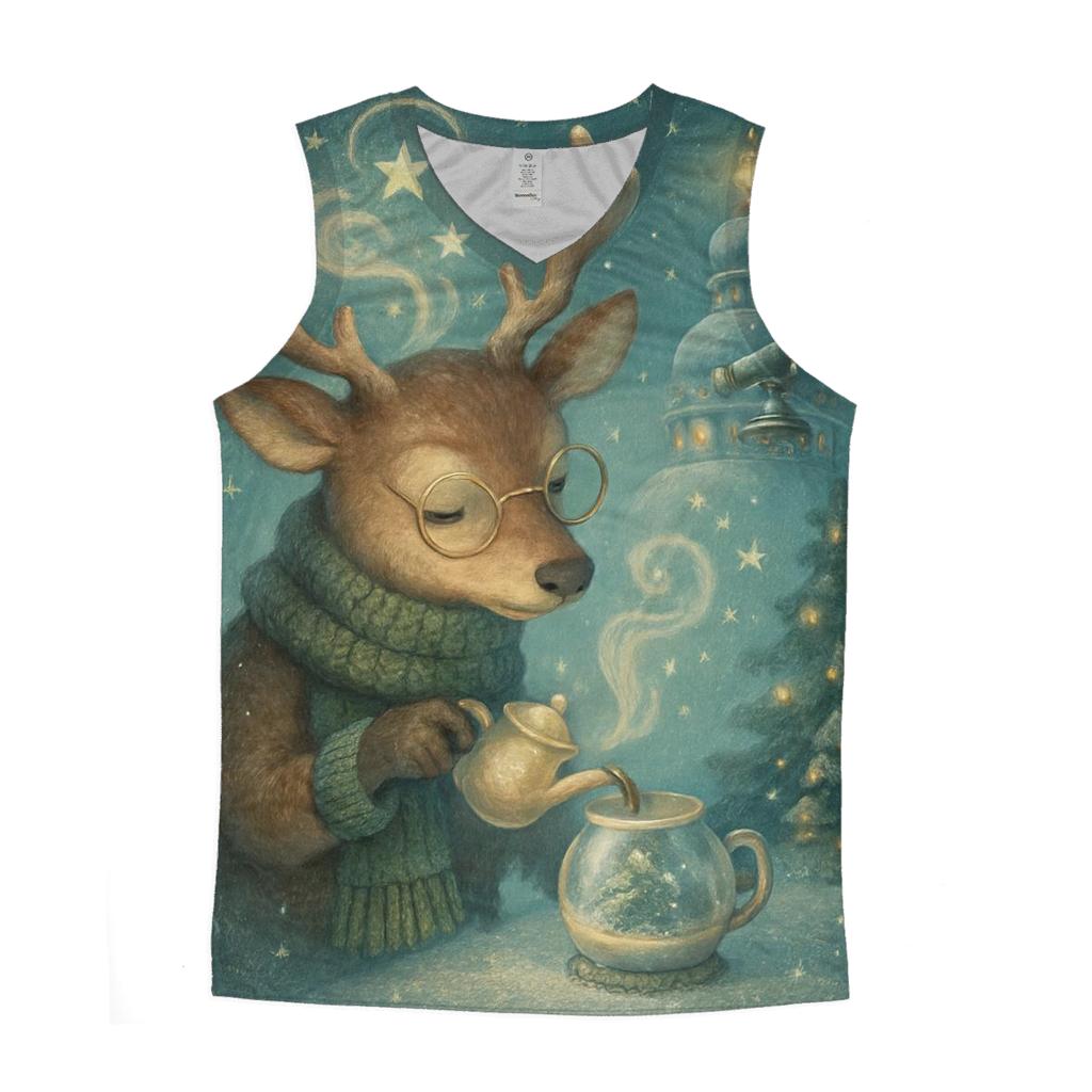 Moonlit Reindeer Hot Cocoa Observatory stylish racerback tanks