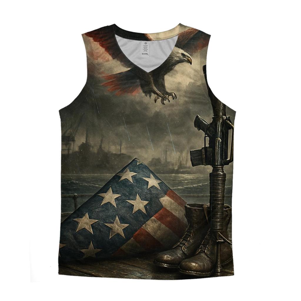 Harbor Of Honor Under A Stormlit Flag casual summer tank tops