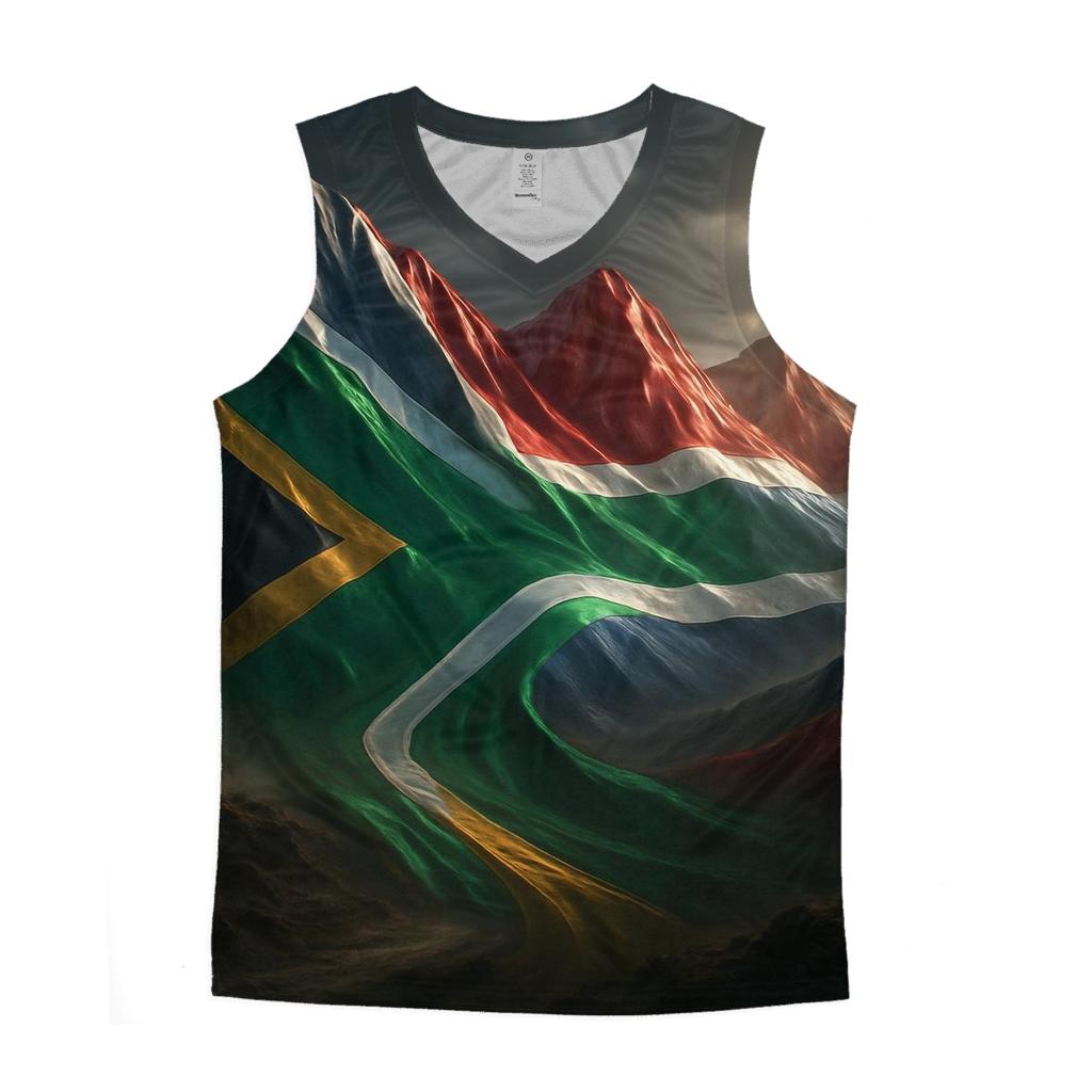 Metallic Horizon Flag South Africa custom tank tops