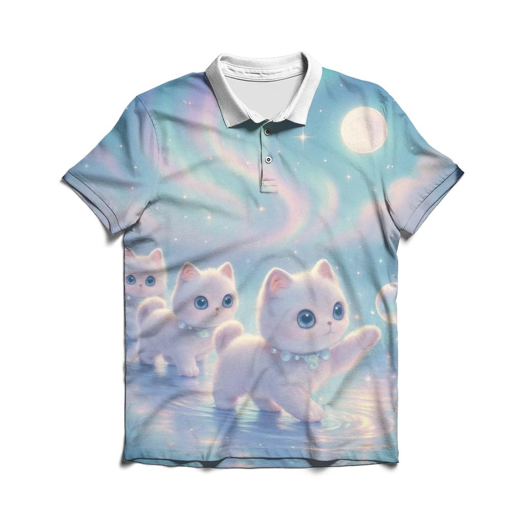 Aurora Puddle Kitten Parade branded logo polo shirts