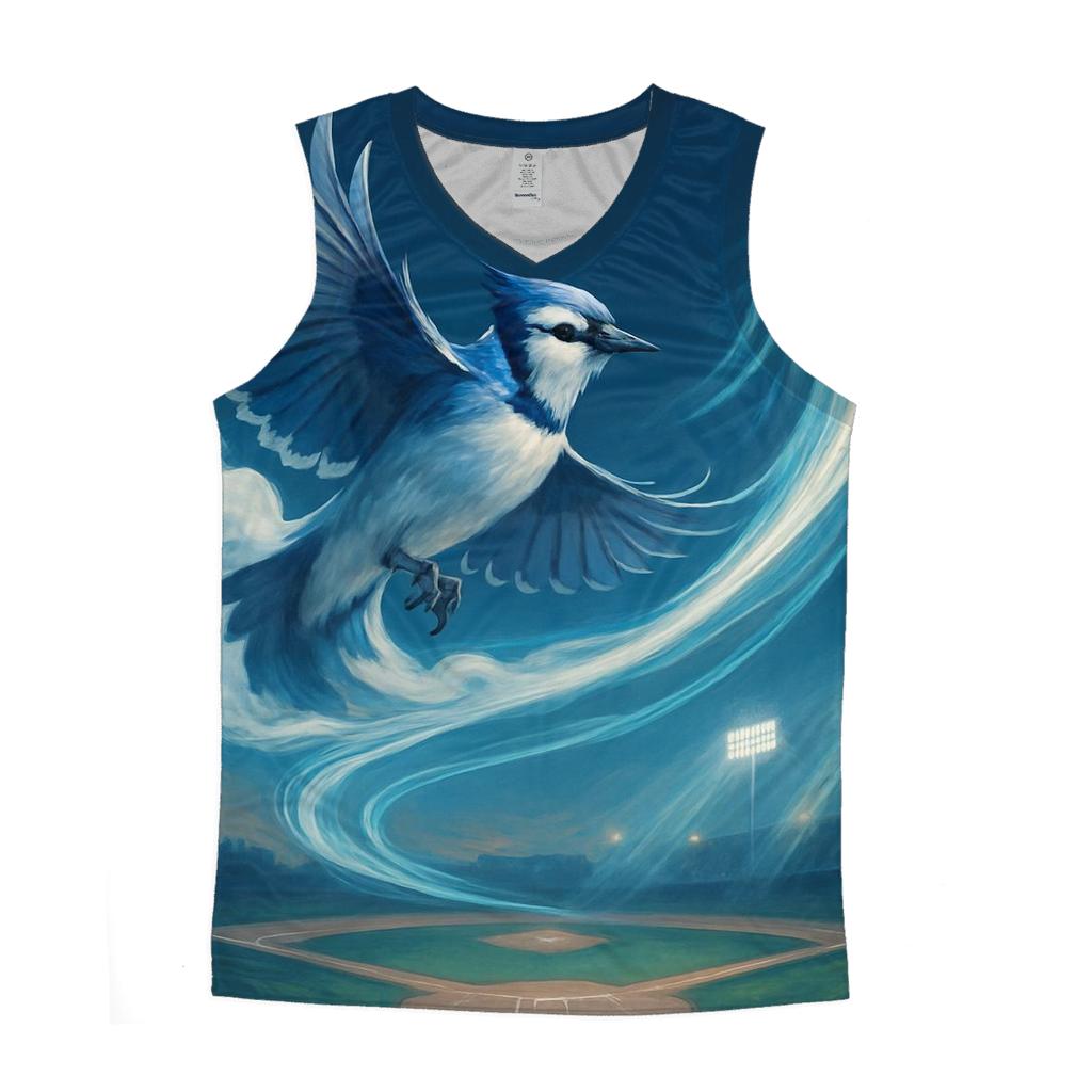 Baseball Flight Path With Blue Jays Thunder trendy fitted tank tops