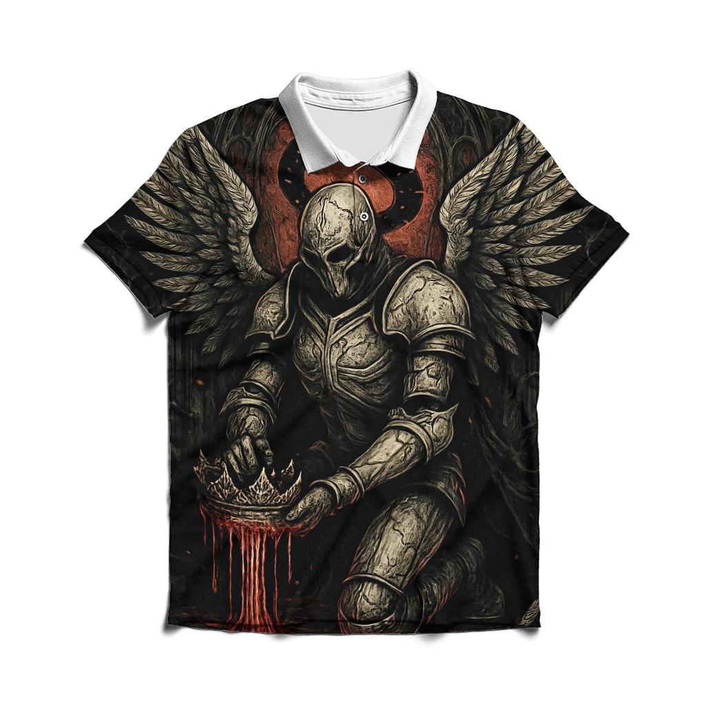 Crown Of The Ashbound Seraph embroidered polo tops
