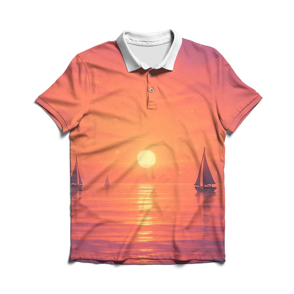Mirage Harbor Afterglow branded logo polo shirts